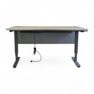 Elektrisk hev/senk skrivebord med magebue, 160x90 cm